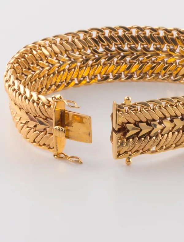Bracelet Mailles Originales Or Jaune