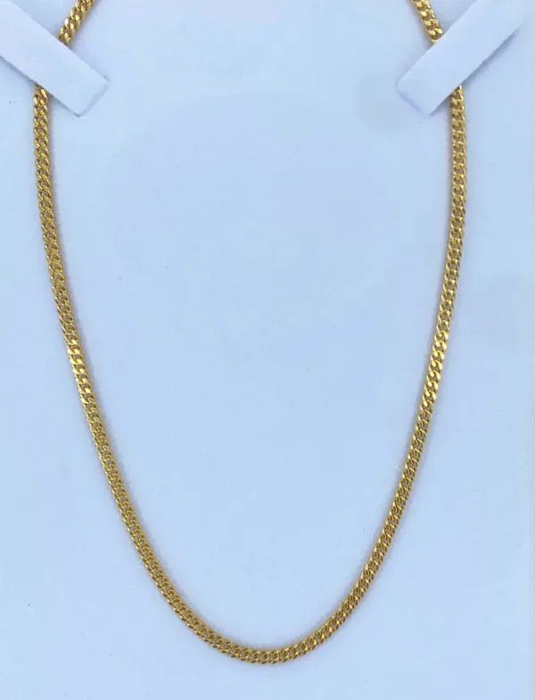 Chaîne maille gourmette or jaune 18k (56 cm)