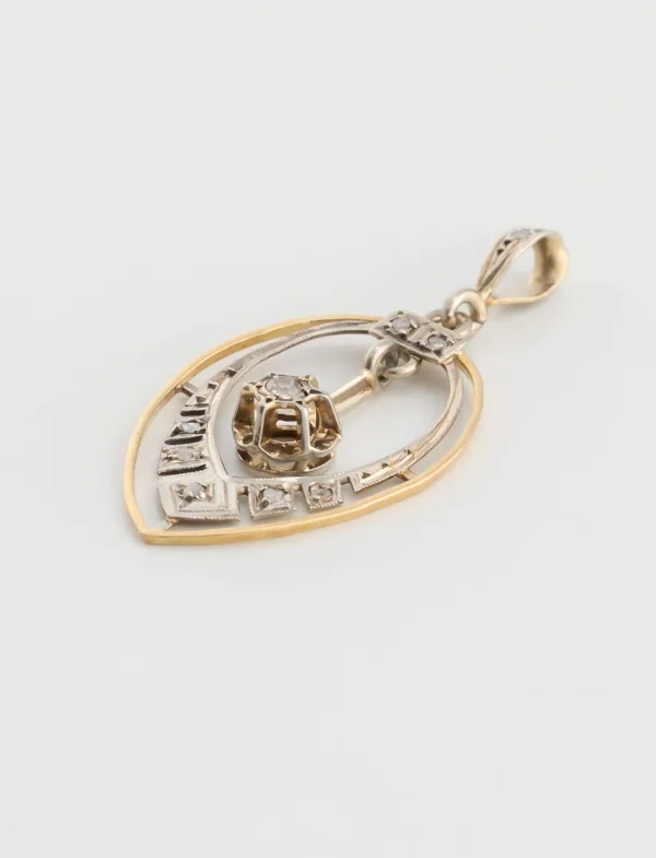 Pendentif Art Déco Goutte Diamants