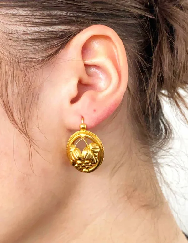 Boucles d'Oreilles Créoles Anciennes Or 18K
