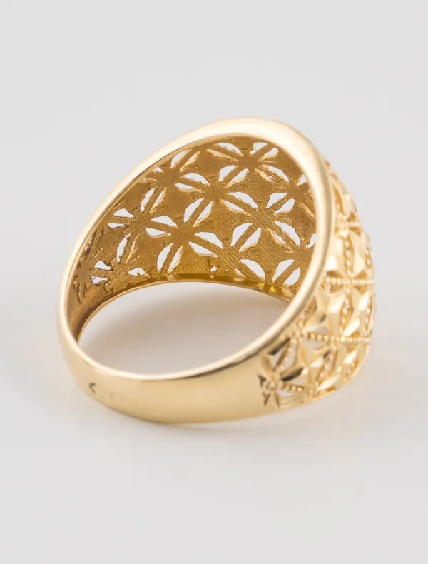 Bague Ajourée Fleurs Or Jaune