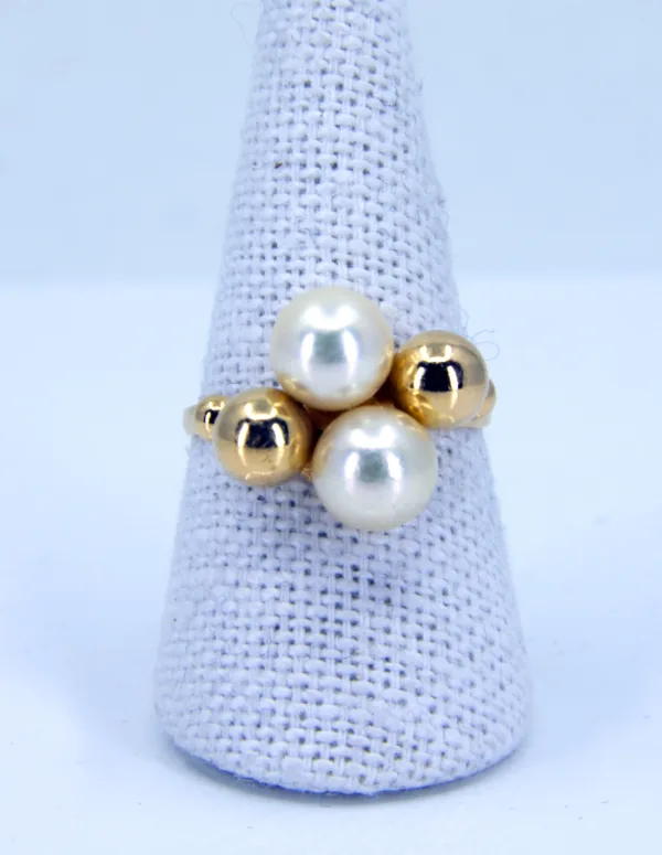 Bague Perles d'Or & Perles de Culture