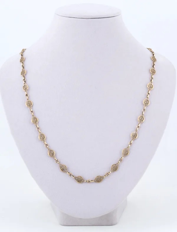 Collier Ancien Or Jaune Mailles Filigranes