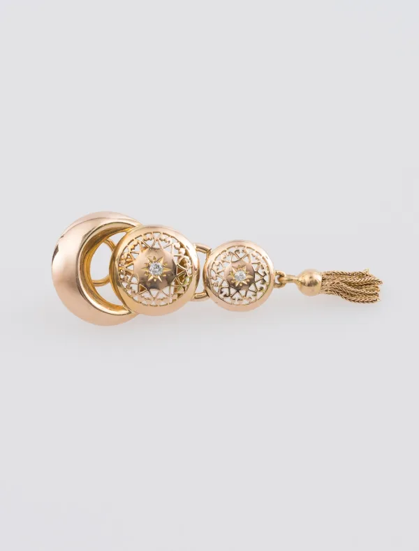 Paire Boucles d'Oreilles Vintage Or & Diamants