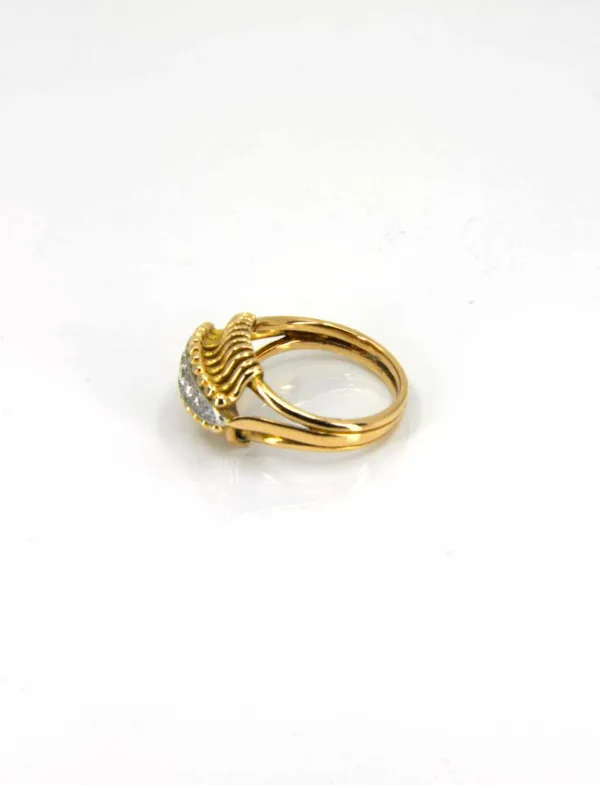 Bague Fil Or Jaune & Jarretiere Diamants