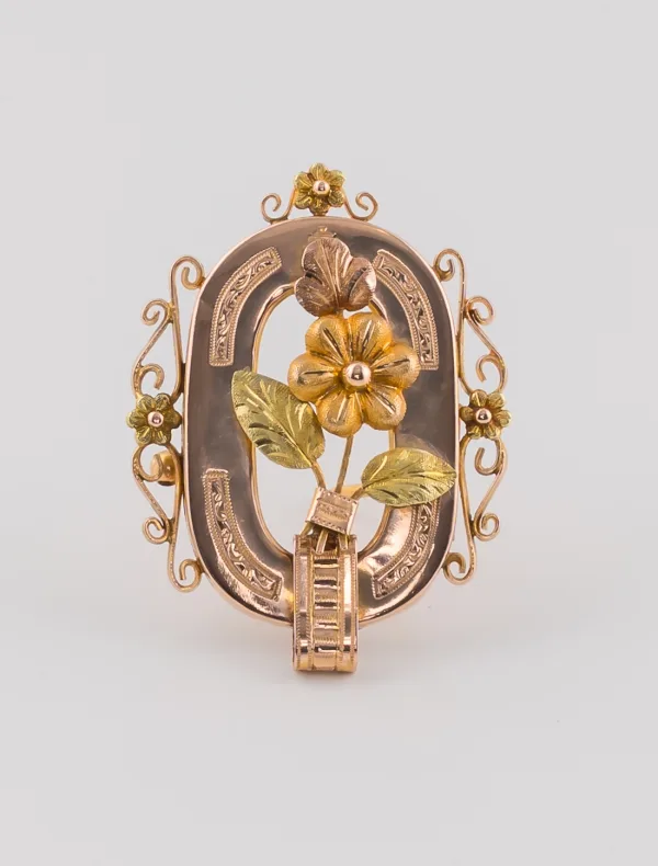 Broche ancienne Fleur Or Rose