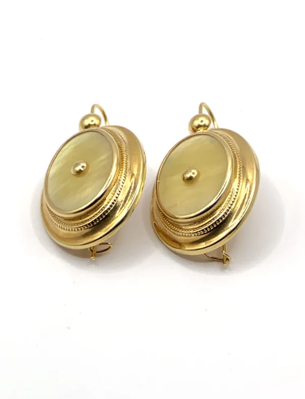 Boucles d'oreilles or et nacre style antillais
