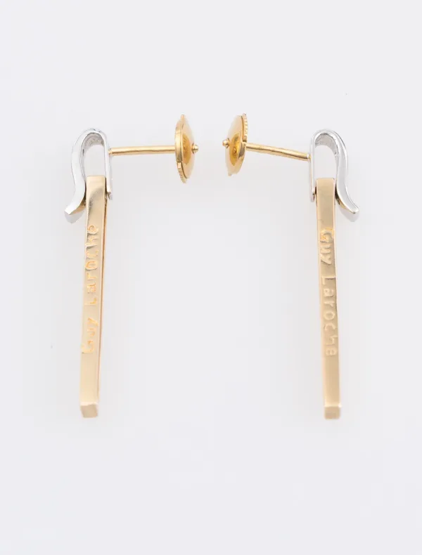 Paire Boucles d'Oreilles Vintage Guy Laroche Or & Diamants