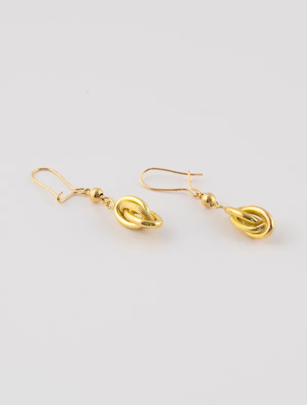 Boucles d'Oreilles Noeud Antillais Or Jaune