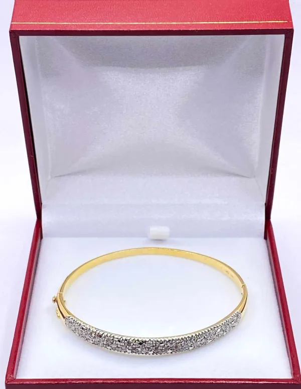 Bracelet demi-Jonc Ouvrant Or 18K & Diamants