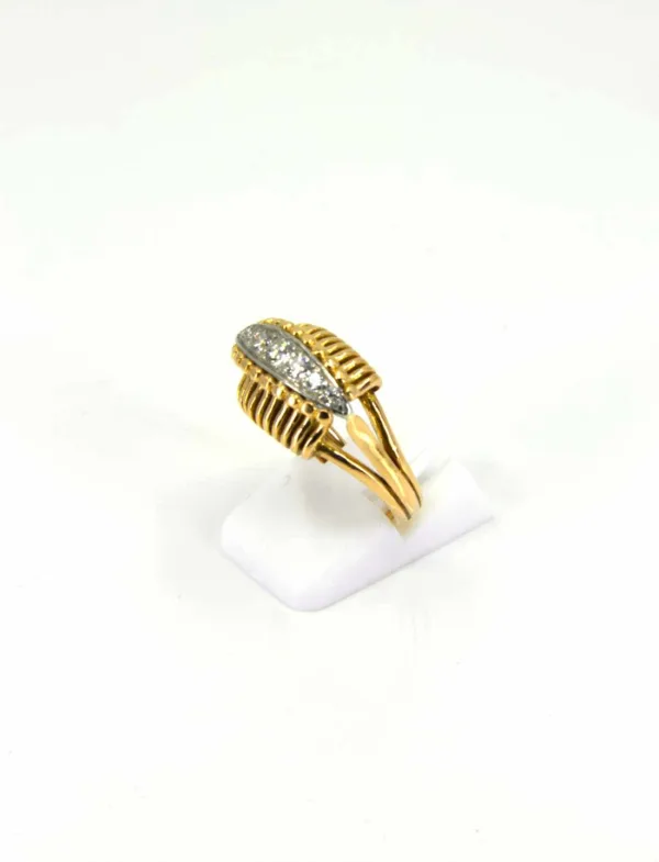 Bague Fil Or Jaune & Jarretiere Diamants