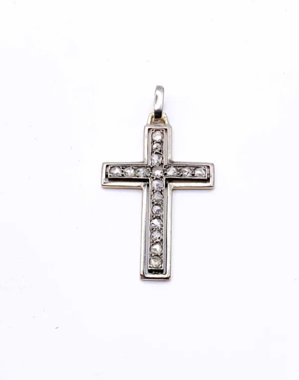 Pendentif Crucifix Vintage Or & Diamants