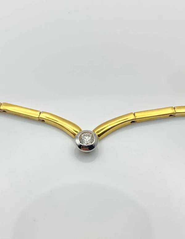 Collier Vintage Or & Diamant Solitaire