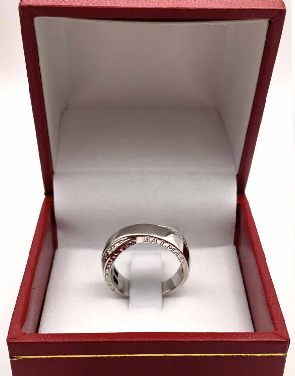Bague Ballmain Croisée Or Blanc & Diamants