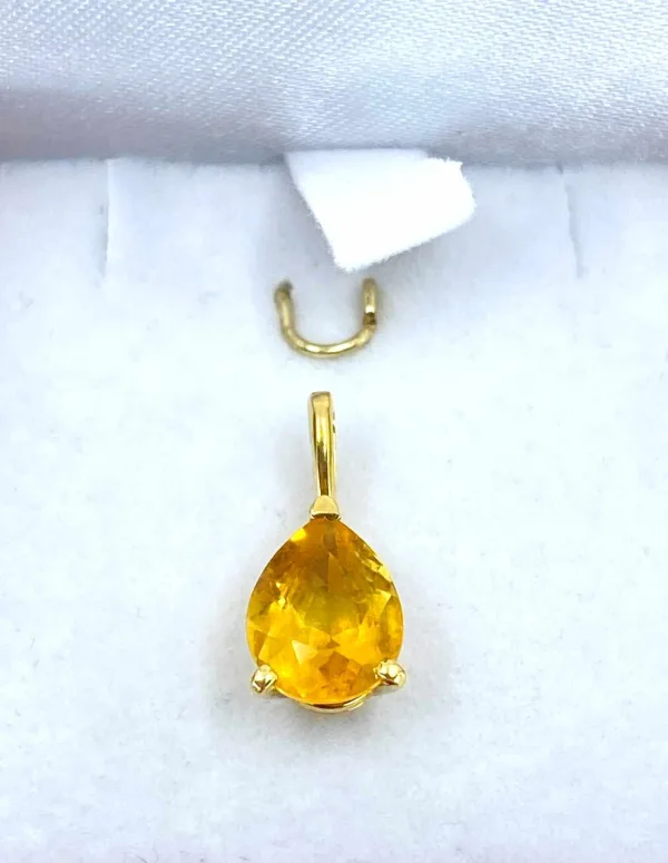 Pendentif Or Jaune & Citrine Poire