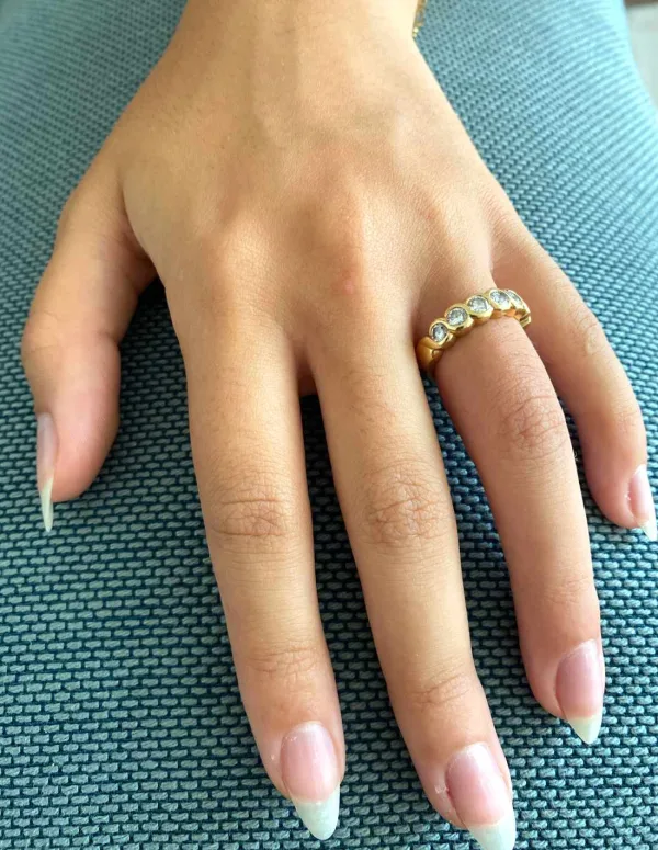 Bague Demi-Alliance Or jaune & Diamants
