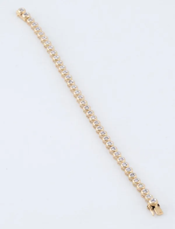 Bracelet Tennis Vintage Or Jaune & Diamants