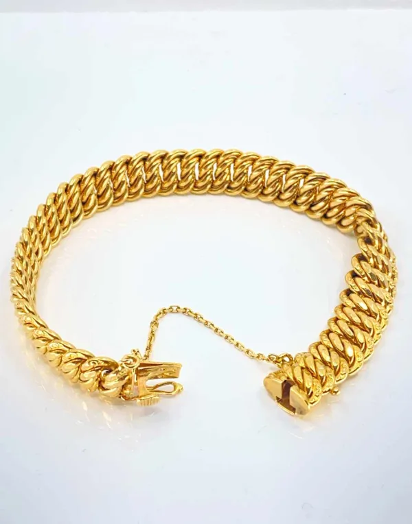 Bracelet Maille Americaine Or Jaune