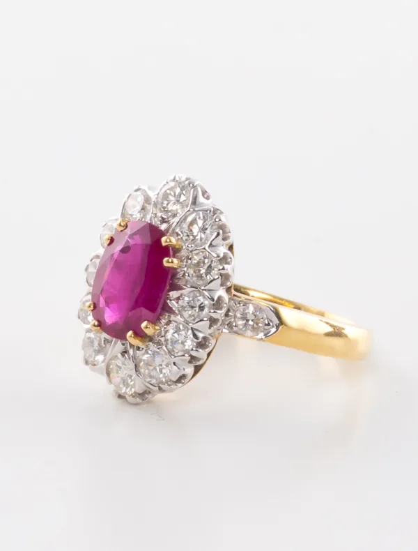 Bague Marguerite Or, Rubis & Diamants