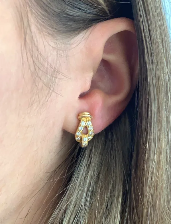 Boucles d'Oreilles Noeud Or Jaune & Diamants