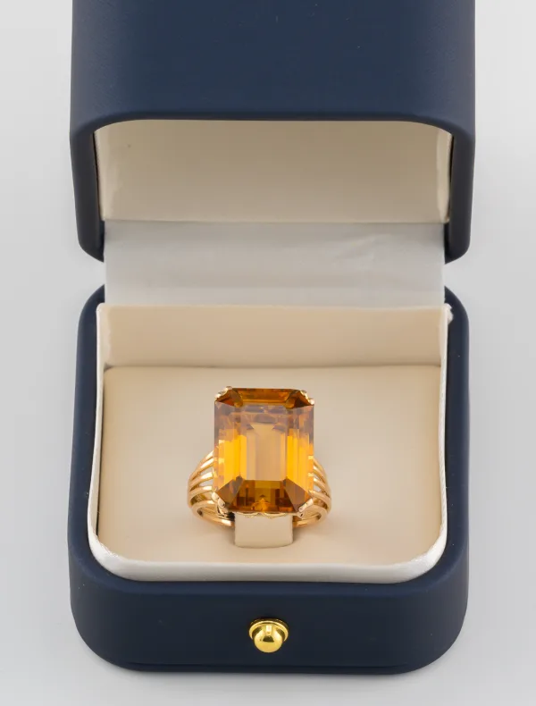 Bague Cocktail Citrine Or Jaune