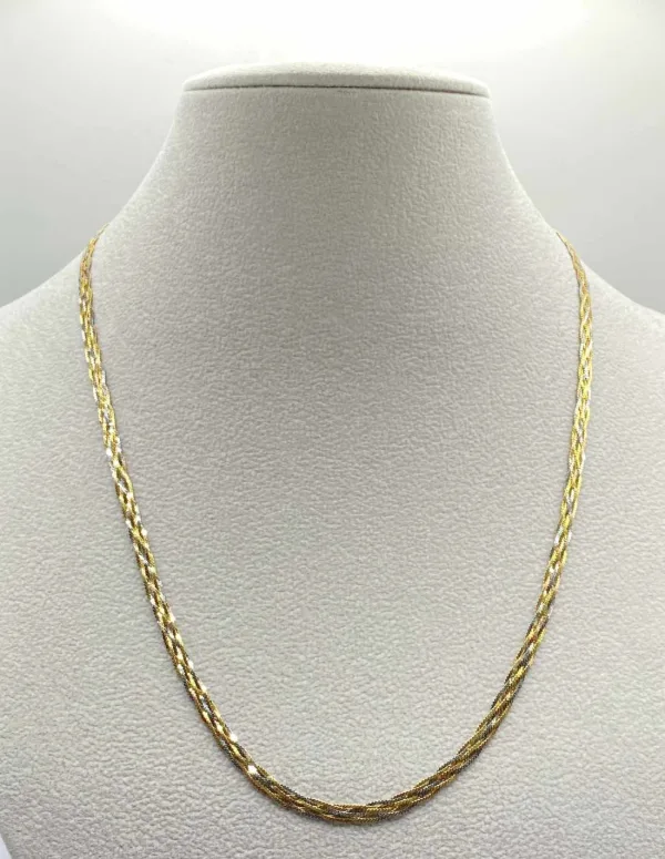 Collier Tressé Bicolore Or 18K