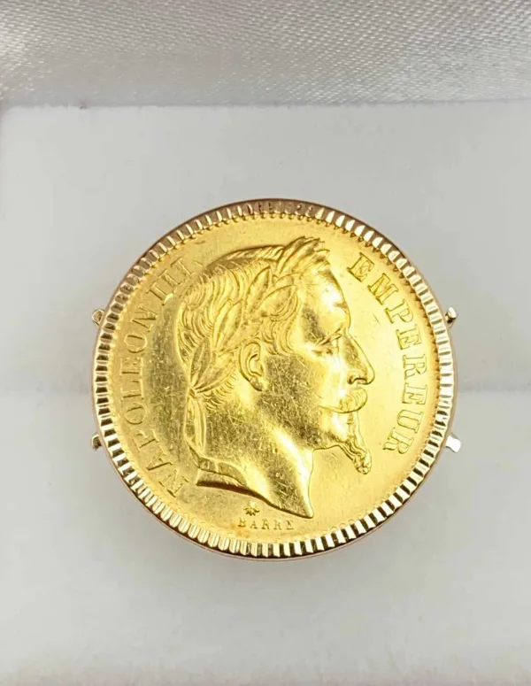 Bague vintage en or jaune avec pièce 20 francs
