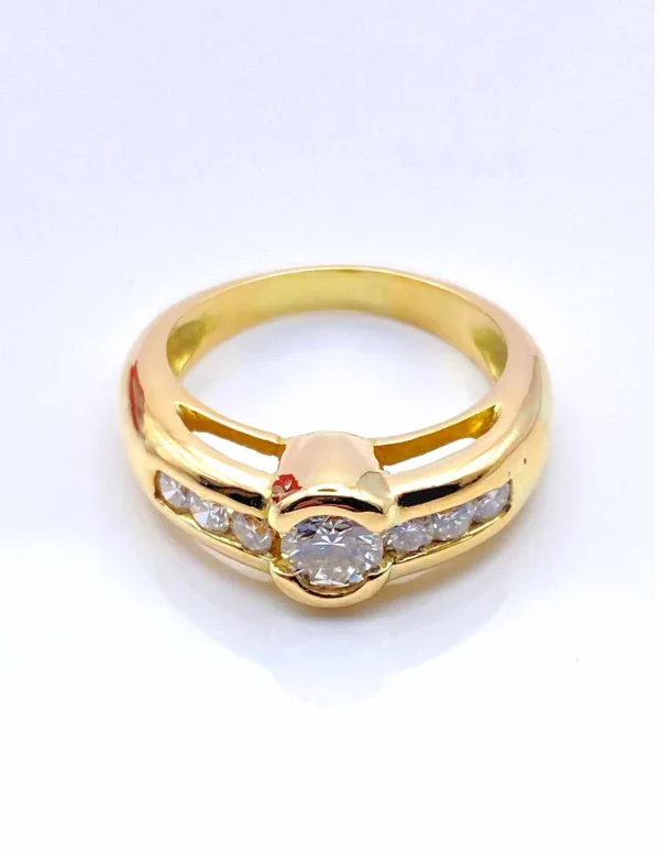 Bague Or Jaune 18k & diamants