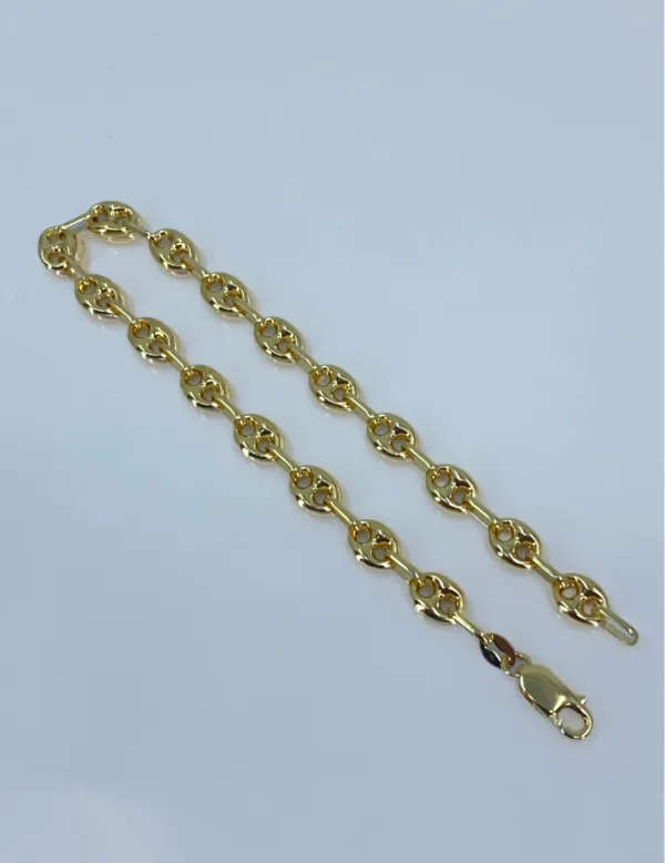 Bracelet grain de café en or jaune