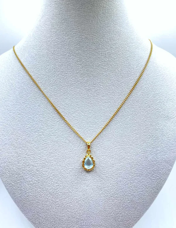 Chaine Or Jaune 18K & Pendentif Goutte Topaze