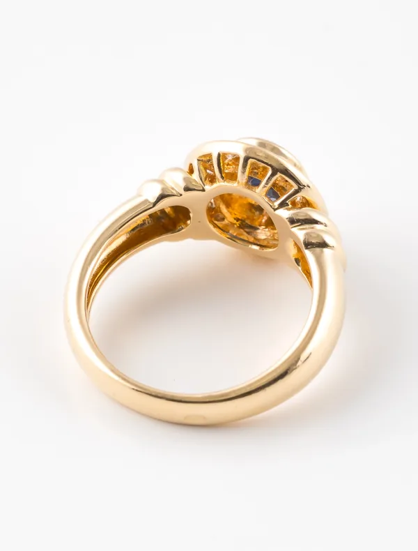 Bague Or Jaune, Saphir & Diamants