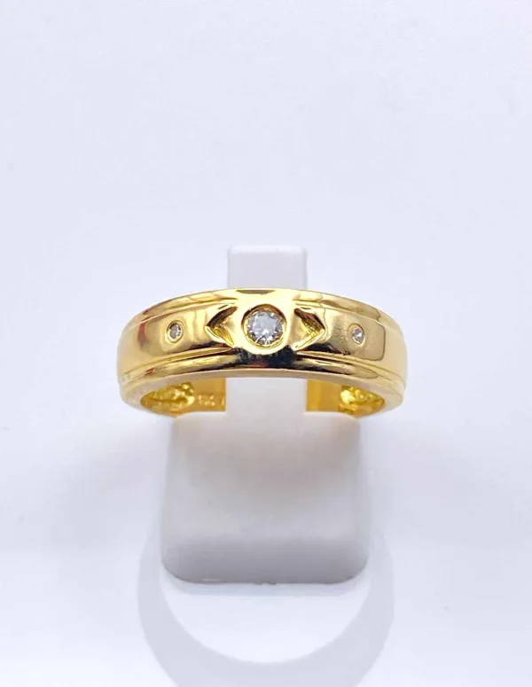Bague or jaune 18 carats et diamant (0.10 carat)