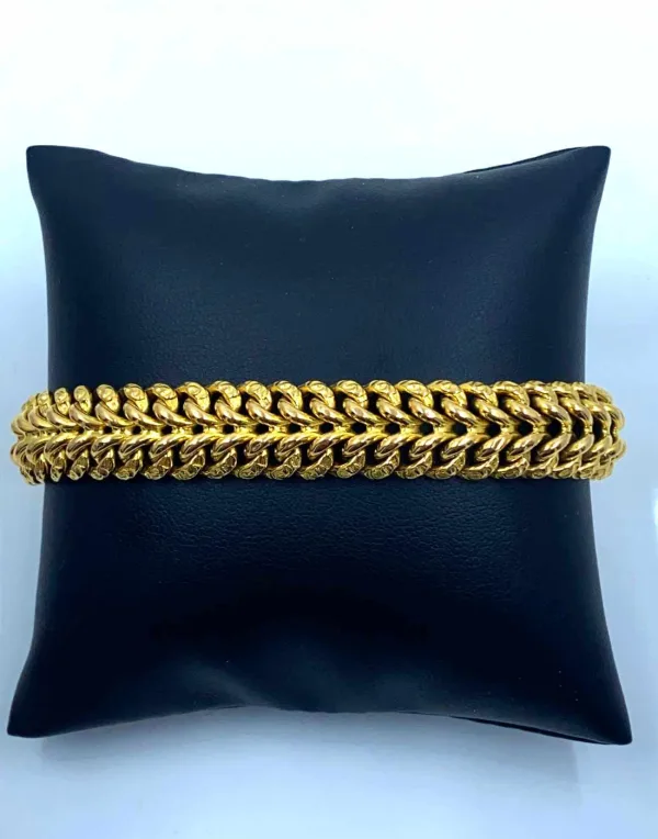 Bracelet Vintage Maille Americaine Or Jaune