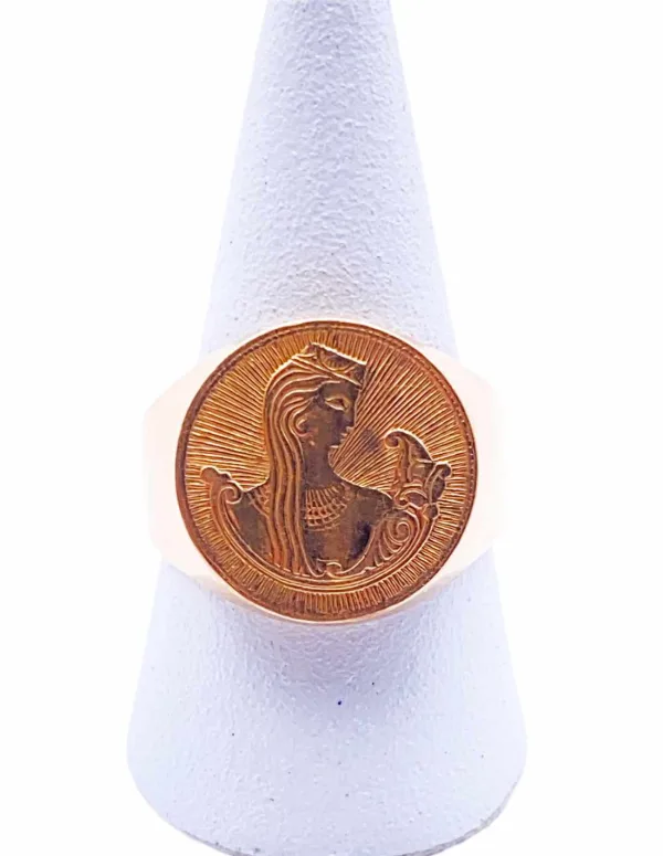 Bague Figure Du Monde Slave en Or Rose 14K