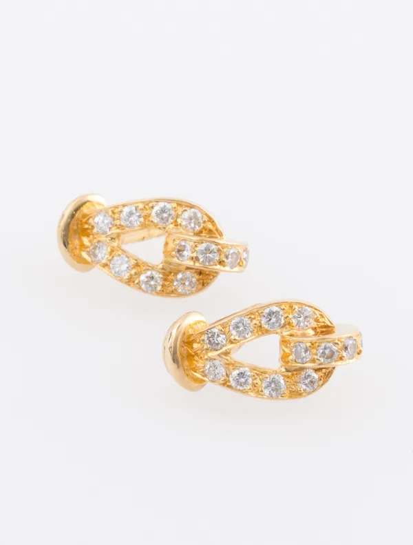 Boucles d'Oreilles Noeud Or Jaune & Diamants