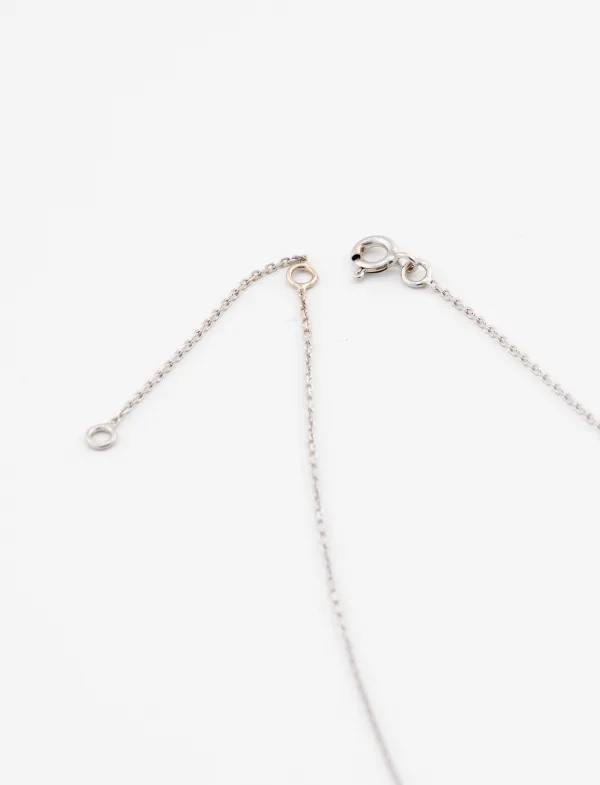Collier Solitaire Or Blanc