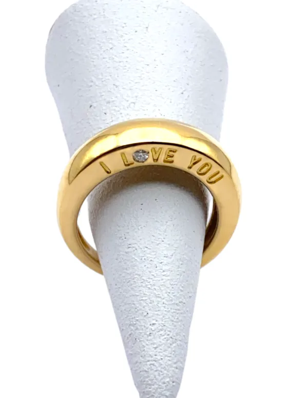 Bague Jonc Or Jaune 18k & Diamant