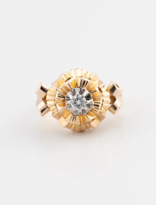 Bague Ancienne Solitaire Deux Ors