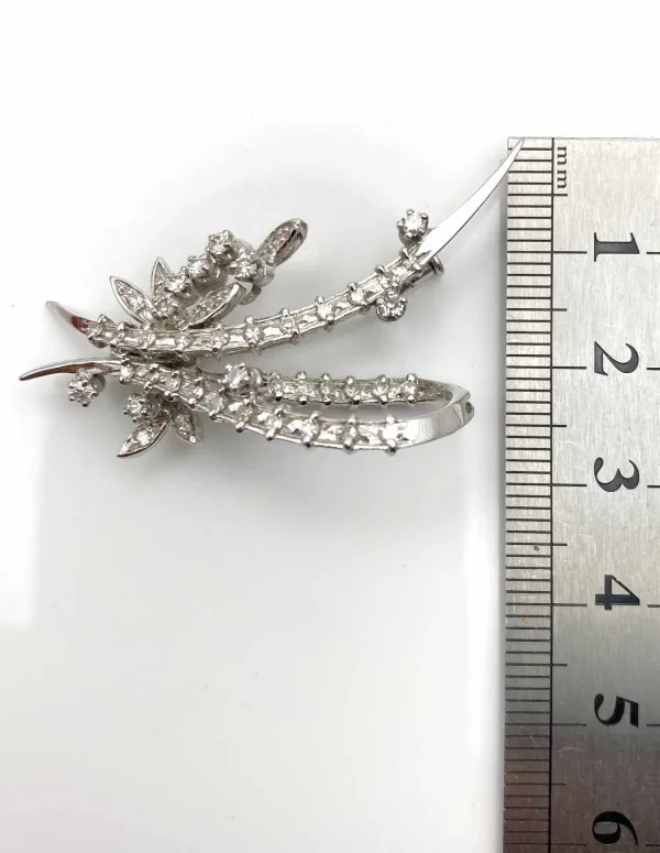 Broche Or Blanc & Diamants