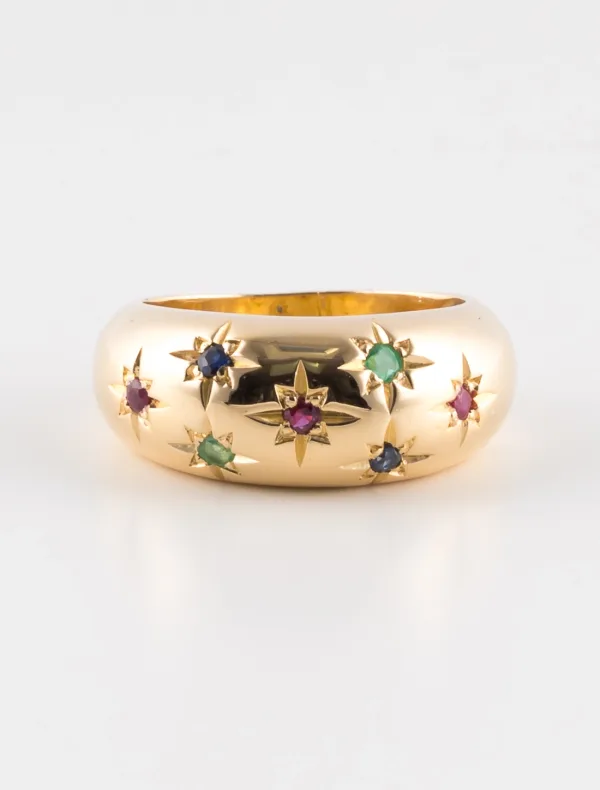 Bague Jonc Or Jaune & Pierres