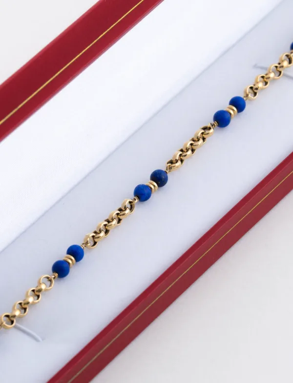 Bracelet Lapis Lazuli & Or Jaune