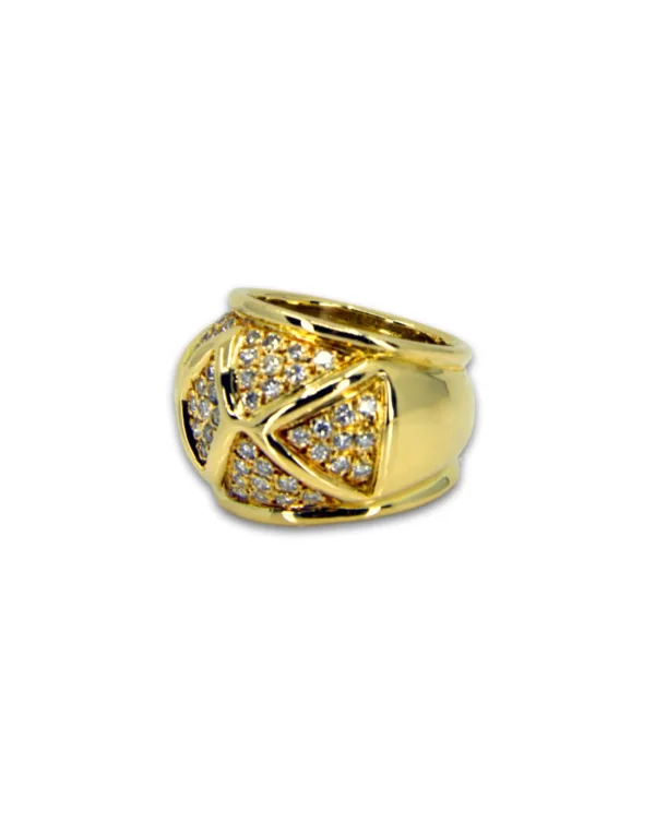 Bague Or Jaune Pavée Diamants