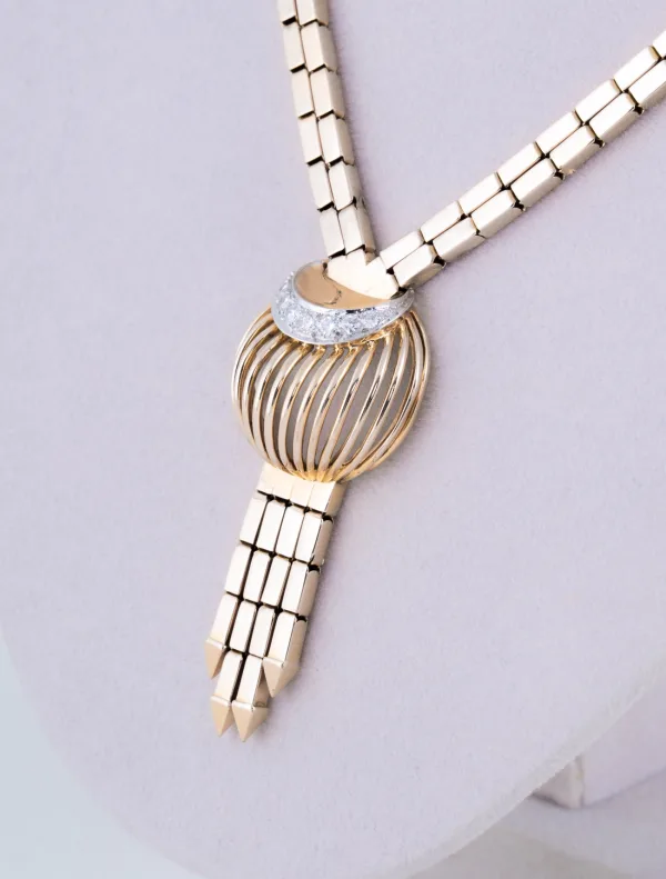 Collier Art Déco Or Jaune & Diamants