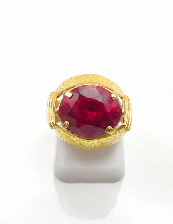 Bague Vintage Originale Or Jaune & Rubis Verneuil
