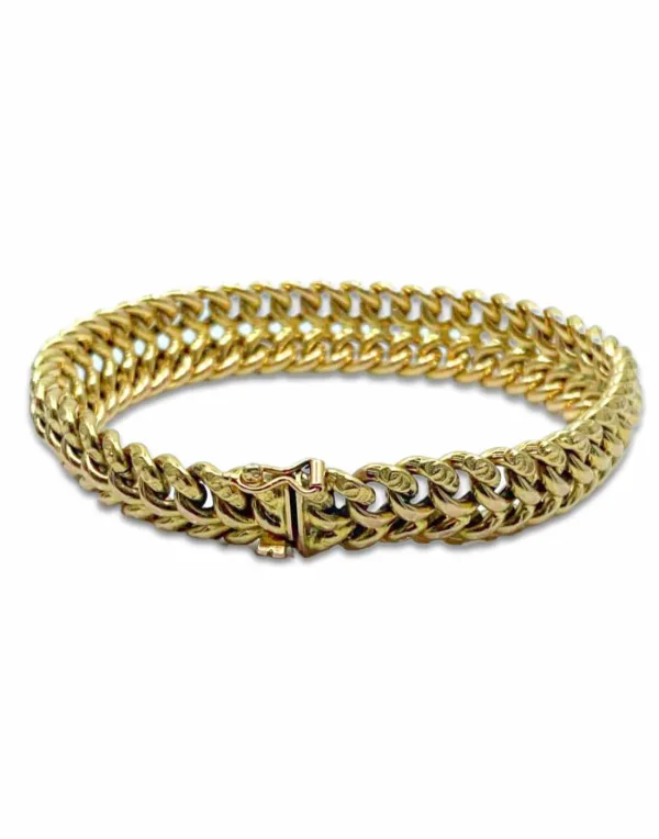 Bracelet Vintage Maille Americaine Or Jaune