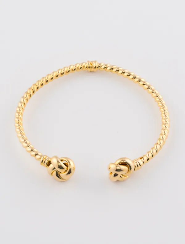 Bracelet Jonc Torsade Or Jaune