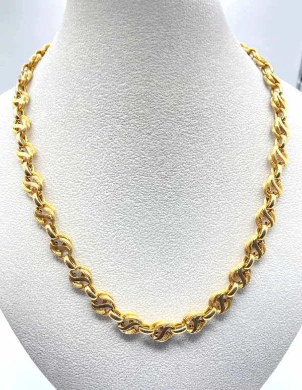 Collier maille originale en or jaune 18 carats