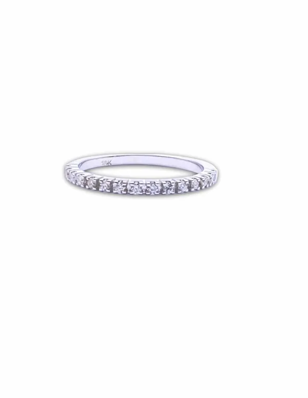 Bague Alliance Or Blanc 18K et Diamants