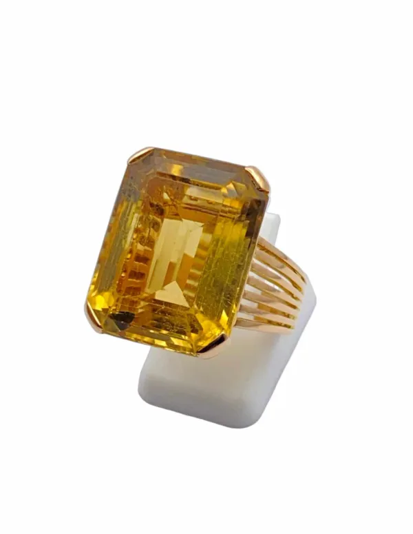 Bague Cocktail Vintage Citrine & Or Jaune 18k