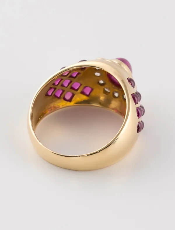 Bague Rubis & Diamants Or Jaune